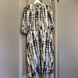 Black and White Tie-Dye Dress